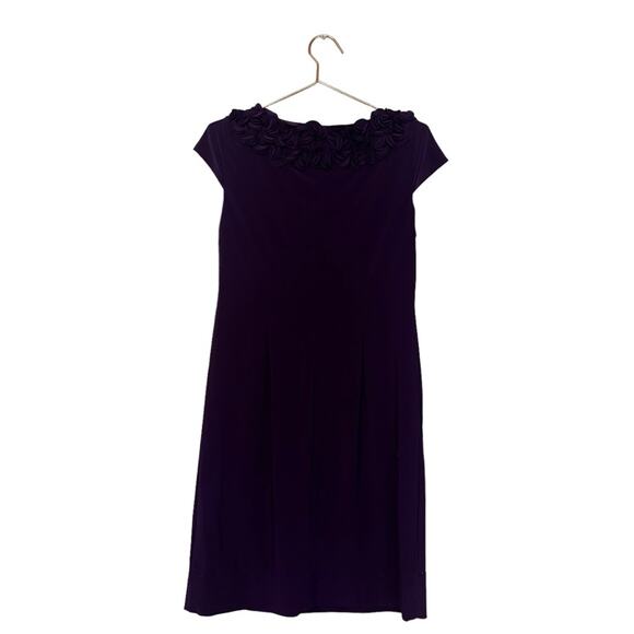 Taylor Dresses Shift Sheath Dress - Ruffle Collar - Size 8 - Picture 2 of 7